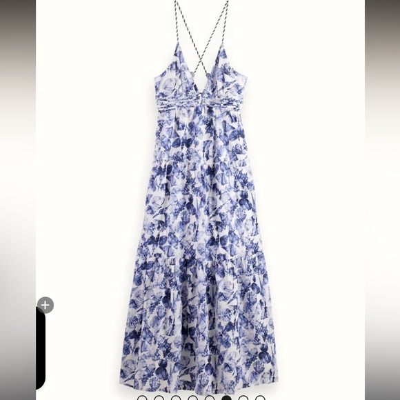 NWT Scotch and Soda Waisted Blue Maxi Dress - Picture 6 of 14
